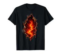 Volcanic Lava Rift Molten Fire Realistic Optical Illusion 3D T-Shirt