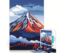 Volcanic Mountain Landscape Adults 1000 Pieces Puzzle Mind Training Fun Burr Free Clean Cut Pieces Heartwarming Gathering Activity (50x75cm)
