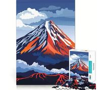 Volcanic Mountain Landscape Jigsaw Puzzle 1000 Mental Recall Game High Accuracy Cutting Craft Interactive Brain Challenge for Home (38x26cm)