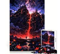 Volcanic Mountain Lava River 1000 Pieces Jigsaw Puzzles for Adults Brain Strength Peaceful Recreation Firm Interlock Best Gift (38x52cm)