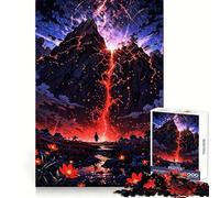 Volcanic Mountain Lava River Jigsaw for Teenagers 1000 Pieces Cognitive Workout Leisure Pleasure No Rough Edges Art Xmas Gift (50x75cm)