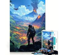 Volcanic Planet Landscape Jigsaw Puzzle 1000 Piece Creative Skill Toy Clean Cut Sturdy Components Travel-friendly Brain Game Gift (38x26cm)