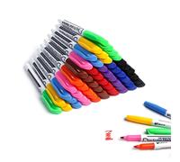 Volcanics 60-Pack Whiteboard Markers, 10 Bold Colors, Fine 1-2mm Tip, Non-Toxic, Low Odor, Dry-Wipe (OP011)