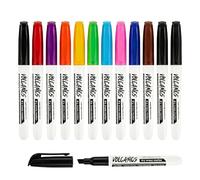 Volcanics Chisel Tip Whiteboard Markers 12 Pack, Assorted Colors, Dry Erase Markers Bulk for White Board, Office, Low Odor, Bold Black Ink, Large Quantity for Teachers and Businesses