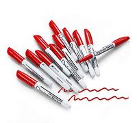 Volcanics Red Dry Erase Markers Low Odor Fine Whiteboard Markers Thin Box of 12