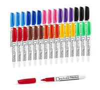 Volcanics Whiteboard Pens Low Odor Fine Whiteboard Markers Dry Wipe Pens Thin Box of 30, 10 Colours