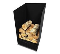Volcann 65cm Tall Compact Steel Firewood Log Basket with Drawer - Fireplace Wood Holder Metal Store with Handheld, Storage for Indoor Woodstove, Fireside Accessories