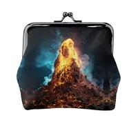 volcano 2 print Small Pouch Kiss Lock Coin Purse for Women Coin Change Purse, Credit Card Wallet