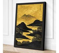 Volcano at Golden Hour Canvas Wall Art Print 24x16 Inch (61 x 41 cm)