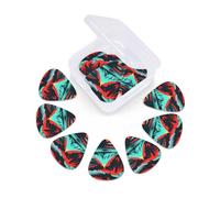 Volcano Bloom print Guitar Picks 12 Pack, Mixed (0.46-0.96mm) with Storage Case for Guitar,ukulele