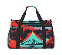Volcano Bloom Print Travel Hand Travel Bag Weekender Overnight Carry On Tote Foldable Crossbody Bag