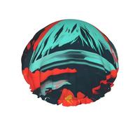 Volcano Bloom shower caps with a double layer of, hold your hair well whether using them while showering or taking bath.