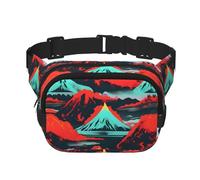 Volcano Bloom Zipper Fanny Pack, Crossbody Bags with Adjustable Strap for Jogging, Cycling