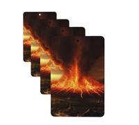 Volcano Car Air Freshener Cards for Women Men 4 Pack Cute Car Accessories Long Lasting Scent Car Diffuser Hanging Auto Aromatherapy Tablets Car Fresheners Gifts