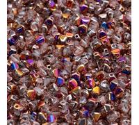 Volcano Cut Bicone Glass Beads 4 mm Crystal Pack of 72