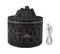 Volcano Diffuser, 5V 180ml Essential Oil Diffuser Silent Auto Off Humidifier with Volcanic Mist Effect for Home Bedroom Office, Colorful Flame Aroma Diffuser Quiet Flame Diffuser
