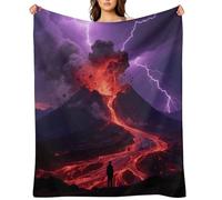 Volcano Eruption Night Flannel Throw Blanket Super Soft Lightweight Throw Blanket Fuzzy Comfy Flannel Blankets Warm Plush Throw Blankets for Couch Sofa Bed 30"x40"