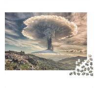 Volcano Eruption Scene 1000 Piece Jigsaw Puzzles for Adults 12+, Thick Cardboard, Volcano Eruption Landscape, Stress Relief Meditation, Entertainment for Home, for Men & Women 70x50cm/100