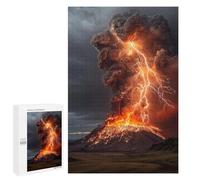 Volcano Eruption with Lightning Strikes-2 Puzzle 1000 Teile Schwer Puzzle Spielzeug Lernspiel Impossible Herausforderungsspielzeug Für Erwachsene Kinder 1000 PCS