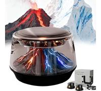 Volcano & Glacier Car Air Freshener, Hanging Car Mist Diffuser, Portable Smart Cars spray, Two Color Breathing Light, Adjustable Fragrance Modes, Rechargeable Auto On/Off (Solar-powered+Holder)