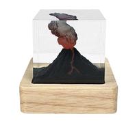 Volcano Glow LED Nightlight - Lavva Stylish Relaxing Illumination USB Cube Light, Adjustable Table Lamp, Resin Cube for Bedroom, Children's Room, Living Space