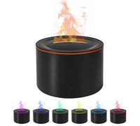 Volcano Humidifier Flame Fire Diffuser: 160ml Super Quiet Essential Oil Diffusers 7 Flame Colors 2-in-1 Cool Mist Aromatherapy Humidifier Auto-Off Function for Small Room (Black-AB)