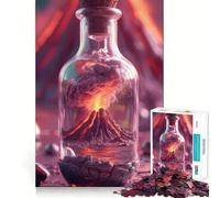 Volcano in A Bottle Jigsaw Puzzles for Adults 1000 Mind Boost Game Uniform Size Precise Pieces Travel-friendly Brain Game Gift (38x52cm)