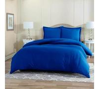 Volcano Infinity AntiAllergy Plain Duvet Bedding Cover Reversible Quilt Covers Single Double King (Royal Blue, King)