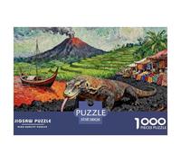 Volcano Komodo Dragon Jigsaw Puzzle Waterproof 1000 Piece Puzzles for Adults Colourful Educational Games