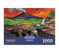Volcano Komodo Dragon Jigsaw Puzzle Waterproof 1000 Piece Puzzles for Adults Gifts Colourful Challenging Games