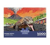 Volcano Komodo Dragon Jigsaw Puzzle Waterproof 1000 Piece Puzzles for Adults Gifts Impossible Educational Games