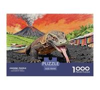 Volcano Komodo Dragon Jigsaw Puzzle Waterproof 1000 Piece Puzzles for Adults Impossible Home Decoration