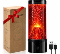 Volcano Lamp for Kids, Realistic Eruption Liquid Motion Night Light, USB & Battery Powered Cool-Touch &Leak-Proof LED Mood Lamp for Kids, Men, Women, Ideal for Birthday, Relaxing Sensory Mood Light