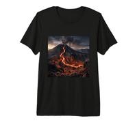 Volcano Lava Flow Mountain Landscape Photography Premium T-Shirt
