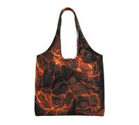 Volcano Lava,Reusable Tote Bags Grocery Bags Large Capacity Canvas Shopping Shoulder bag