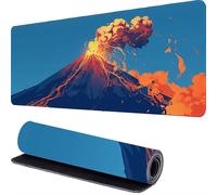 Volcano Mouse Pad 1000 x 400 x 3mm Desk Mat Blue Gaming Mouse Pad, Large Mousepad, Mousemat Computer Desk Mat with Non Slip Rubber Base, Water Resist Surface, for Computer, Desks, Gaming, Work r-288