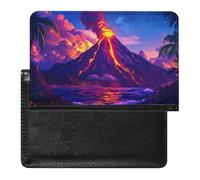 Volcano-Nature Passport Holder Cover Slim Wallet with ID Card Slot Case Protector for Women Men