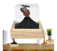 Volcano Night Light - Resin 5x5x5cm Compact Design | USB Jurassic Volcano Eruption Desktop Ornament Lamp | Creative Ambient Lighting Decor for Home Bedroom Office Desk Nighttime Display Use