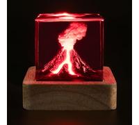 Volcano Night Lights Lava Lamp Volcano Eruption Ornament 3D Mini Lava Lamp Epoxy Resin Night Light Decorate A Room Decoration Creative Gifts for Kids Men and Women (Volcano)