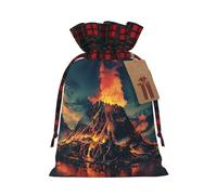 volcano print Christmas Drawstring gift Bags Gift Pouch Candy Pouch fun Wedding Bags 30 x 21 cm