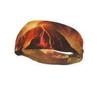 Volcano Print Comfortable Sports Sweatband For Men Women Stretchy Breathable For Running Yoga
