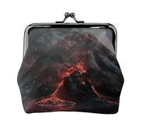 volcano Print Exquisite Versatile Kiss Lock Coin Purse Cute Small Zipper Wallet for Coins Cards