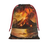 volcano print Super soft velvet Christmas bag, fit for Halloween promotion and daily storage
