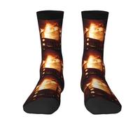 Volcano Printed Cute Patterned Calf Socks,Warm Compression Socks For Women & MenFunny Cool Funky Adult Socks(1 Pair)