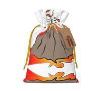 Volcano Printed Drawstring Gift Bags,Various Sizes, Bulk Plastic Packaging Bags