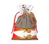 Volcano Printed Drawstring Gift Bags,Various Sizes, Bulk Plastic Packaging Bags