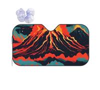 Volcano Printing Windshield Sun Shade for Car. Reflective UV and Heat Shield with Keeps Interior Cool Universal Sedans
