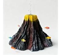 Volcano Shape Resin Fish Tank Ornament Aquarium Landscape Decor Caves Hide Hut Fish Desktop Creative Scene Decoration for Home Office Fish Tank (Style 2)
