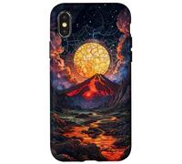 Volcano Stained Glass Pattern Case for iPhone X/XS