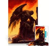 Volcano Stone Angel Knight Jigsaw 1000 Pieces Memory Skill Fun Smooth Edge Perfect Interlock Fun-filled Way to Fill Empty Hours (38x26cm)